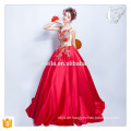 Hot Saller !!! Schicke lange rote Blumen elegante Partei-Abschlussball-Kleid-Frauen-Großverkauf formales rotes langes Abend-Kleid 2016